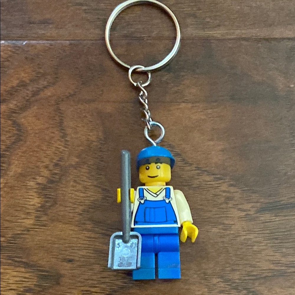 LEGO Worker Keychain with Blue Outfit